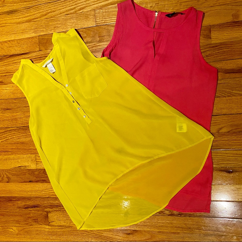Women Blouse Top Express HM XS 2 yellow pink